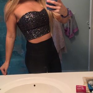 Sequin crop top